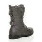 Grey AJVANI Grey Lace Up Zips Military Biker Ankle Boots, Image 4 of 6