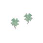 Green Four Leaf Clover Sterling Silver Stud Earrings, Image 1 of 4