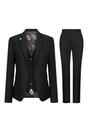 Black Infinity Leather Black Womens 3 Piece Black Formal Office Suit, Image 1 of 8