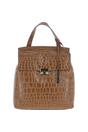 Tan Ashwood Leather Tan Croc Print Real Leather Backpack, Image 1 of 3