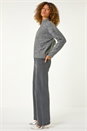 Charcoal Sequin Detail High Neck Jumper, Image 1 of 7