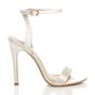 White AJVANI White Ankle Strap Barely There High Heeled Sandals, Image 2 of 5