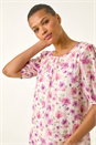 Purple Floral Print Woven Top, Image 1 of 5
