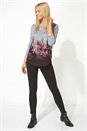 PINK Floral Border Print Top, Image 2 of 4