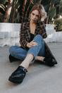 Black TUK Footwear Black Pointed Creeper Leather Monk Shoes, Image 6 of 8