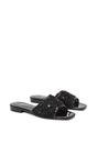 Black XY LONDON Black 'Ziva' Embroidered Sequin Slip On Slider Sandals, Image 3 of 6