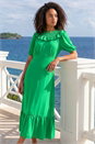 Green Dusk Frill Collar Detail Midi Dress, Image 1 of 4