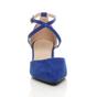 Royal Blue AJVANI Royal Blue Mid Block Heel Crossed Strap Pointed Toe 2 Part Heels, Image 6 of 6