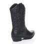 Black AJVANI Black Low Cuban Heel Embroidered Cowboy Western Boots, Image 4 of 6