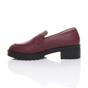 Burgundy AJVANI Burgundy Flat Chunky Heeled Penny Loafers, Image 3 of 5