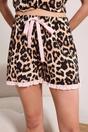 Multi WOVCOR Multi Leopard Print Ruffle Trim Sleeveless Viscose Woven Pyjama Set, Image 3 of 3