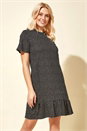 Black Spot Print Frill Hem Dress, Image 1 of 4