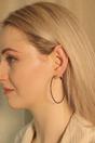 Gold The Colourful Aura Gold Boho Large Round Geometric Hoop Earrings, Image 2 of 2