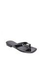 Black XY LONDON Black 'Rio' Thong Strap Slip On Flip Flop Square Toe Slide, Image 2 of 5