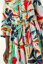Multi  Abstract Print Button Shirt Dress, Image 5 of 5