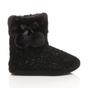 Black AJVANI Black Knitted Glitter Ankle Boot Slippers, Image 2 of 6