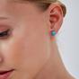 Silver Blue Turquoise Dome Sterling Silver Stud Earring, Image 2 of 4