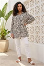 Black Curve Floral Textured Blouse, Image 2 of 4