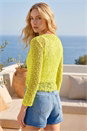 Lime Waterfall Popcorn Knitted Cardigan, Image 3 of 4