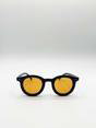Orange Bold Rounded Sunglasses in Black Orange, Image 2 of 7