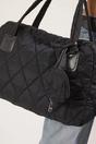 Black Quilted Nylon Tote Bag with Detachable Purse, Image 2 of 5