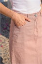 Rose Cotton Denim Stretch A line Skirt, Image 4 of 4