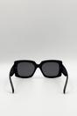 Black Oversized Square Sunglasses in Black Gold Detail, Image 5 of 5