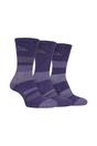 Purple 3 Pack Padded Sole Cotton Hiking Socks, Image 1 of 4