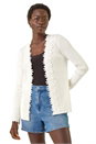 Lace Trim  Knit Cardigan