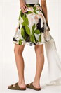 Green Leaf Print Short Skirt, Image 4 of 5