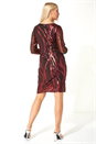 PINK Sequin 3/4 Sleeve Mesh Dress, Image 3 of 5