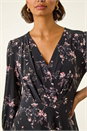 PINK Floral Print Stretch Midi Dress, Image 5 of 5