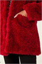 Red Curly Soft Borg Coat, Image 5 of 5