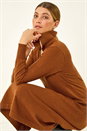 Copper Scallop Detail Knitted Midi Dress, Image 2 of 7