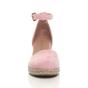 Light Pink AJVANI Light Pink Mid Wedge Heel Ankle Strap Espadrille Sandals, Image 6 of 6