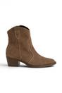 Camel Suede Leather Cowboy Western Ankle Boots, Image 1 of 8