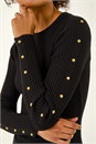 Black Dusk Stud Detail Knit Bodycon Dress, Image 5 of 5