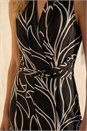 Black Abstract Leaf Print Crossover Jumpsuit, Image 4 of 4