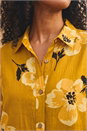 Yellow Longline Floral Print Blouse, Image 4 of 4
