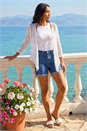 White Waterfall Popcorn Knitted Cardigan, Image 2 of 4