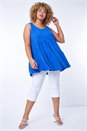 Blue Curve Plain Tiered Tunic Vest Top, Image 2 of 5