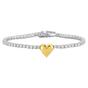 Silver Sterling Silver Heart Tennis Bracelet, Image 1 of 5