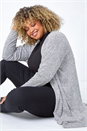 Silver Curve Knitted Glitter Stretch Cardigan , Image 1 of 5