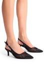 Black Roue Black Slingback Mid Court Heels, Image 1 of 4