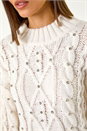 Ivory  Sparkly Cable Knit Jumper, Image 5 of 5