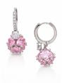 Light Pink Crystal Orb Hoop Earrings, Image 1 of 3