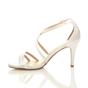 Ivory AJVANI Ivory Mid Heel Crossed Straps Wedding Bridal Sandals, Image 3 of 6