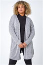 Silver Curve Knitted Glitter Stretch Cardigan , Image 4 of 5