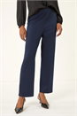 Navy  Straight Leg Ponte Stretch Trouser, Image 4 of 5