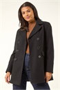Black Double Breasted Smart Coat , Image 1 of 5
